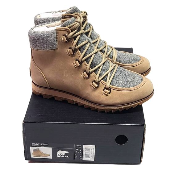 Sorel Harlow cozy lace waterproof boots women's 7.5 - Picture 1 of 7
